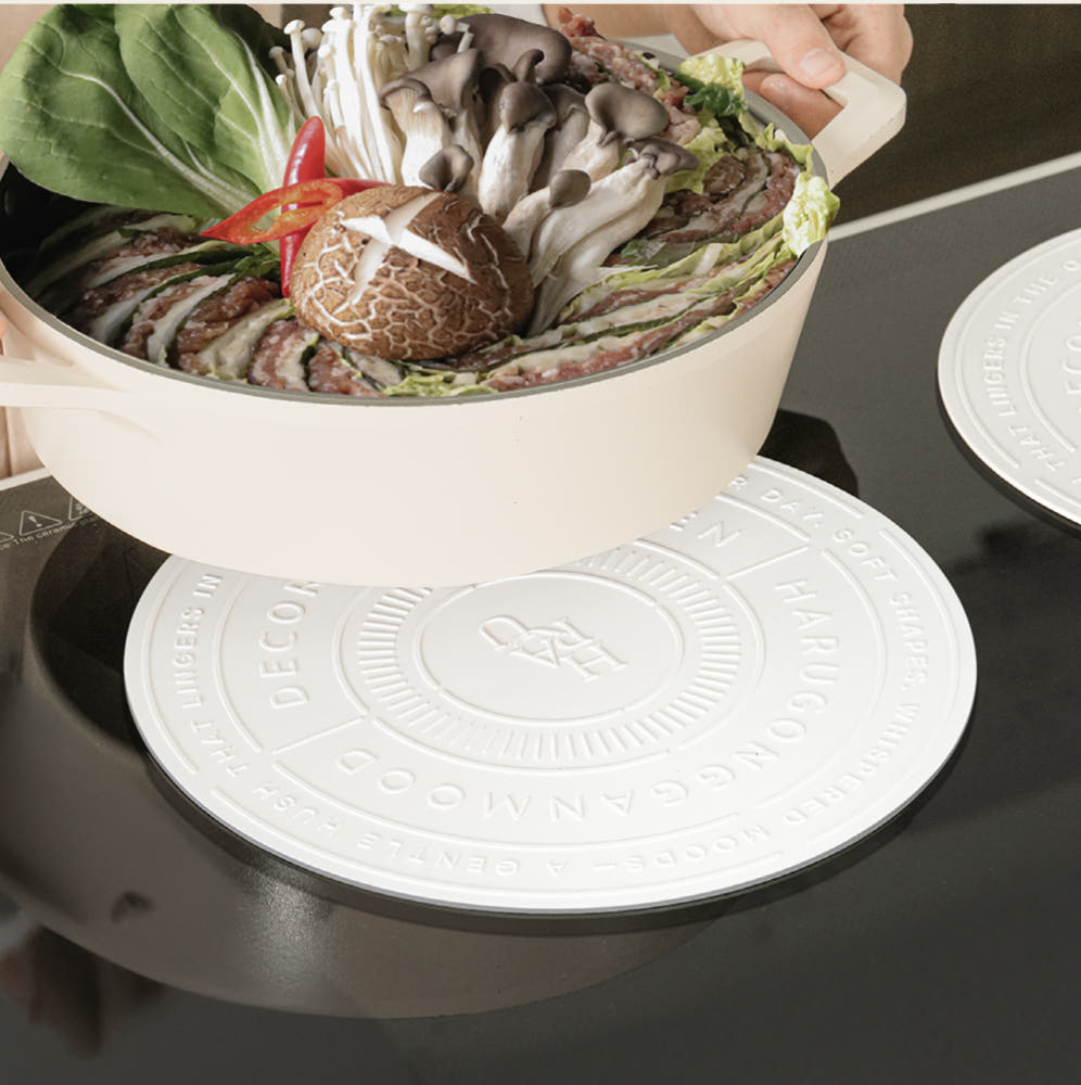 하루의공간 인덕션 보호 실리콘 매트 화이트 20cm